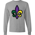 thumbnail image 3 of Inktastic Fleur De Lis Mardi Gras Holiday Long Sleeve T-Shirt, 3 of 5