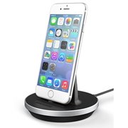 Encased iPhone 7 Charger Dock, Fast Charge Desktop Charging Stand (case Compatible) DockMate MFI Certified Lightning Charger (Fully Adjustable Design) Aluminum/Black iPhone 8