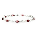 thumbnail image 2 of Galaxy Gold 3.39 Carat 14k Solid White Gold Tennis Bracelet Garnet Diamond, 2 of 6