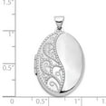 thumbnail image 2 of 14k White Gold 26mm Oval 1/2 Hand Engraved Locket - 2.3 Grams, 2 of 2