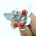 thumbnail image 2 of Red Coral Gemstone Handmade Fashion Engagement Gift Ring Jewelry 8" SA 4924, 2 of 2