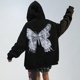 thumbnail image 5 of Gibobby Sudadera de terciopelo con cremallera Sueter Cardigan Women's Impressed Coat Sports Hoodie Loose Zipper Coat Femen's Coat （Negro， XL), 5 of 5