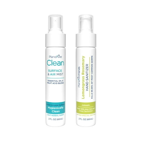 Starter Set: (1) PlaneAire Hand Sanitizer Lotion Lemongrass Rosemary & (1) PlaneAire Clean Surface & Air Mist