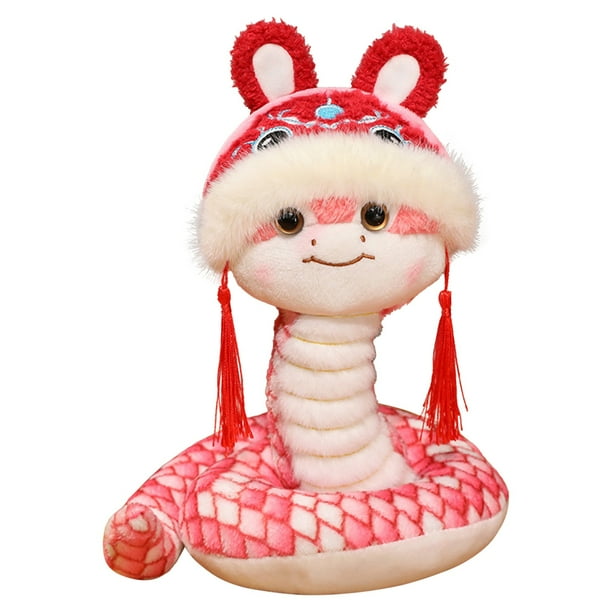 Figura de muñeca serpiente de peluche | Año de la Serpiente Coleccionable | Adorno decorativo suave | Lindo peluche de reptil de dibujos animados | Decoración del hogar o regalo | Material acogedor