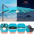 thumbnail image 3 of FLAME&SHADE 11.5*9FT Rectangular Cantilever LED Umbrella For Your Outdoor Space – Solution-Dyed Fabric, Aluminum Frame, and Innovative 360° Rotation System,Lake Blue, 3 of 7