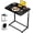 Black Color, variant on Tv Tray Table,Extra Large Dinner Food Tray Table,Couch & Bed Eating Desk,Heavy Duty Folding Laptop Side Table with 8Height & 90° Tilt Adjustable,C-Shaped End Table with Phone/Tablet Slot Black