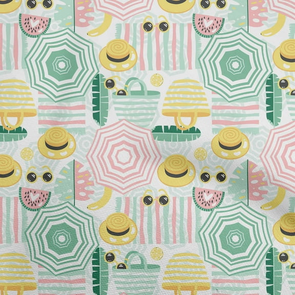 oneOone Polyester Spandex Sea Green Fabric Beach Dress Material Fabric Print Fabric By The Yard 56 Inch Wide