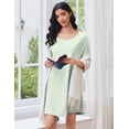 thumbnail image 4 of Ekouaer Cotton Nightgowns for Women Oversized Sleepshirt Tshirt Night Gown Short Sleeve Night Shirt Casual Soft Sleepwear, 4 of 6