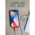 thumbnail image 5 of Smartish 3-in-1 Universal Fast Fabric Wrapped 6 ft Charging Cable - Crown Joule [Micro USB w/Lightning & USB-C Adapters] Apple MFi Certified for iPhone, iPad, Airpods & Android Phones - I'm Blushing, 5 of 5
