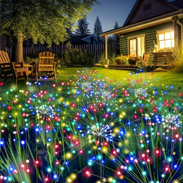 Luces solares para jardín GIGALUMI, paquete de 8 unidades, 120 LED, multicolor