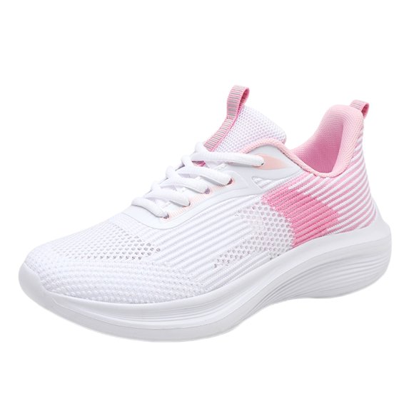 HBFAGFB Casual Shoes for Women Ladies Fashion Color Blocking Sneakers Flat Running Shoes White Size 37