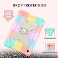 thumbnail image 5 of Dteck Butterfly Kids Case for Samsung Galaxy Tab A11 Plus / Tab A9+ 11 Inch, Heavy Duty Shockproof Protective Case with Stand Shoulder Strap, Rainbow + Beige, 5 of 6