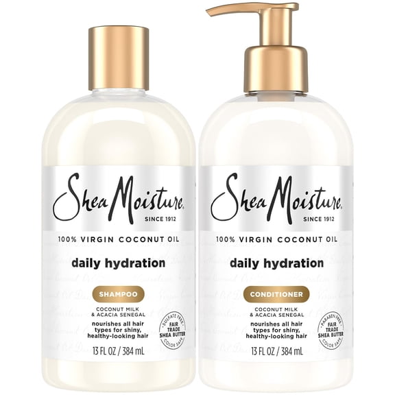Sheamoisture 100% Virgin Coconut Oil Daily Hydration Shampoo & Conditioner | 13 Fl. Oz. Each