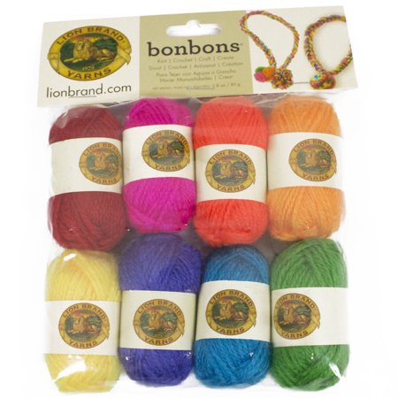 UPC: 0842093108603 | Lion Brand Yarn Bon Bons Crayons Mini Yarn Variety Pack Light Acrylic Multi-color Yarn 3 Pack