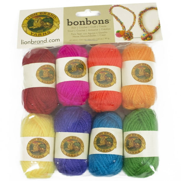 Lion Brand Yarn Bon Bons Crayons Mini Yarn Variety Pack Light Acrylic