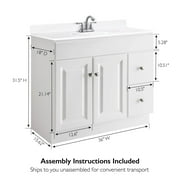 Design House 36 Solid Wood Wyndham Ready to Assemble Bathroom Vanity, White