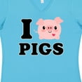 thumbnail image 4 of Inktastic I Love Pigs Women's V-Neck T-Shirt, 4 of 5