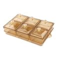 thumbnail image 4 of deevoka Appetizer Tray Divided Serving Container with Lid for Wedding Home Appetizer Brown 6 Grids, 4 of 9