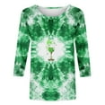 thumbnail image 2 of Jsaierl Womens St Patrick's Day Shirts Plus Size Shamrock Graphic Tshirts Trendy 3/4 Sleeve Pullover Blouses Irish Spring Crewneck Holiday Tops, 2 of 5