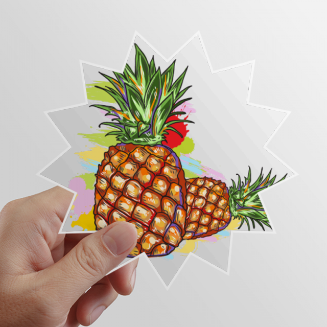 Pineapples Couple Fruit Drawing Sun Vinyl Sticker Luggage Graffiti Flower Decal