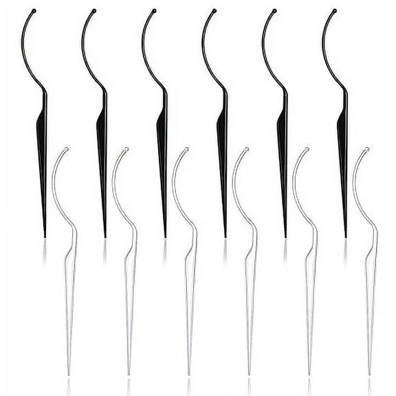 12 Pcs False Eyelashes Display Stick Eyelashes Applicator Tool 3D Eyelash Extensions Style Try on Sticks Planting Grafted Eye Lashes Applicator ?(Black, Transparent)