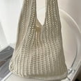 thumbnail image 4 of Knitted Shoulder Tote Bag Large Crochet Beach Purse Summer Handbag for Women Stylish Boho Accessory, 4 of 6