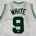 thumbnail image 2 of Autographed/Signed Derrick White Boston White Basketball Jersey Beckett BAS COA, 2 of 4