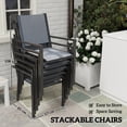 thumbnail image 4 of Outsunny 7 Piece Outdoor Dining Set w/ 6 Stackable Chairs & Rectangle Table, 4 of 10