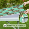 thumbnail image 6 of Cute Green Hedgehog Pattern Square Fitted Tablecloth with Elastic Edge,Square Table Cover,Washable Elastic Table Cover for Home Kitchen Party Decor 34"x34", 6 of 6