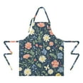 thumbnail image 2 of Pioneer Flower Floral Print Pattern Apron-Garden Aprons for Women with Pockets-Cotton Linen Waterproof Kitchen Cooking Gardening Aprons Adjustable for Kitchen,Cooking,BBQ and Salon 33x27 Inch, 2 of 7
