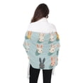 thumbnail image 4 of FORMRS Womens Scarf Winter Soft Long Big Warm Shawls Wrap Tassel Scarves, Green Cute Rabbits, 4 of 9