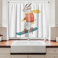 thumbnail image 2 of Ambesonne Goat Kitchen Curtains, Cartoon Goat Snowboarding, 55"x39", Multicolor, 2 of 3