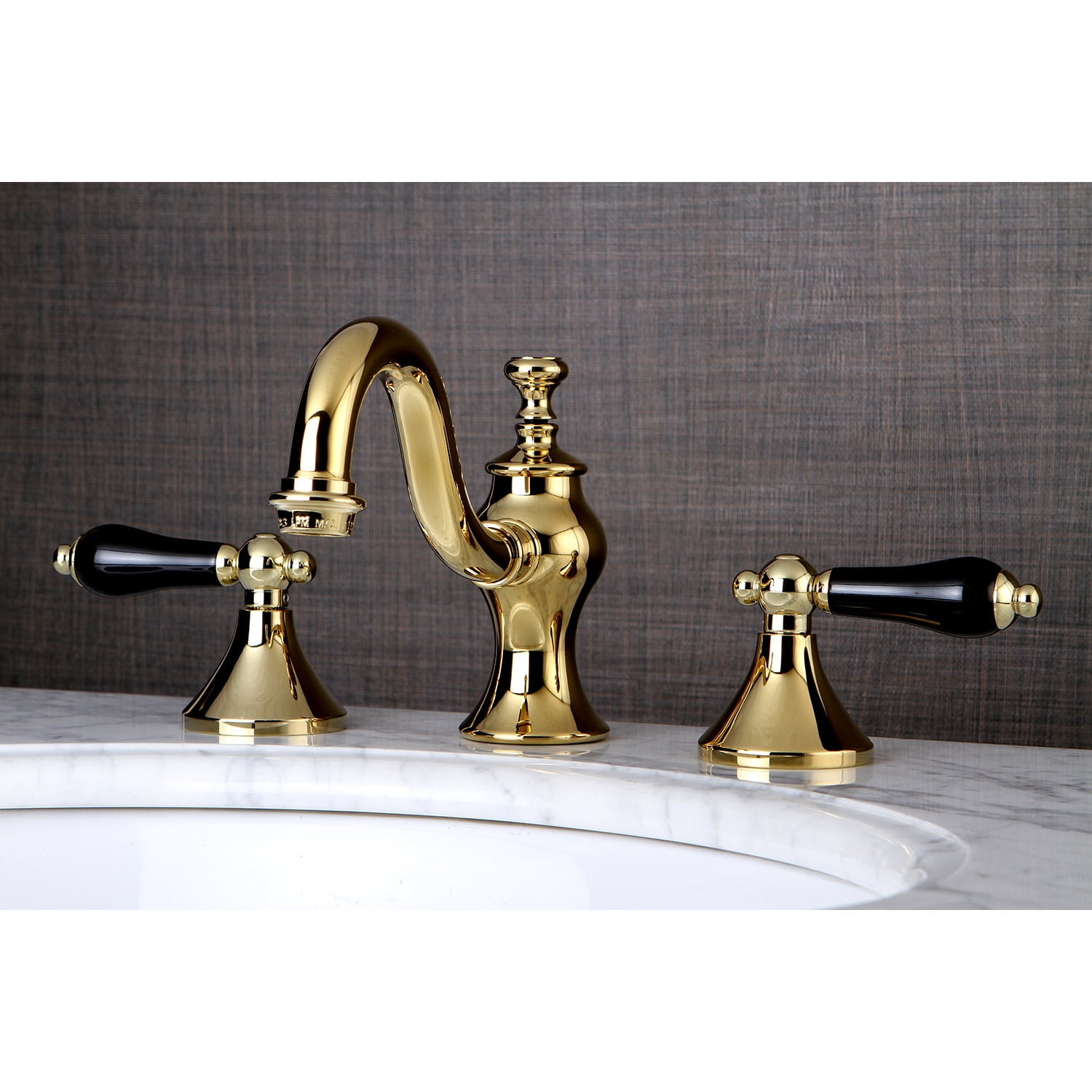 Kingston Brass KC7162PKL 8 in. Widespread Bathroom Faucet, Polished Brass