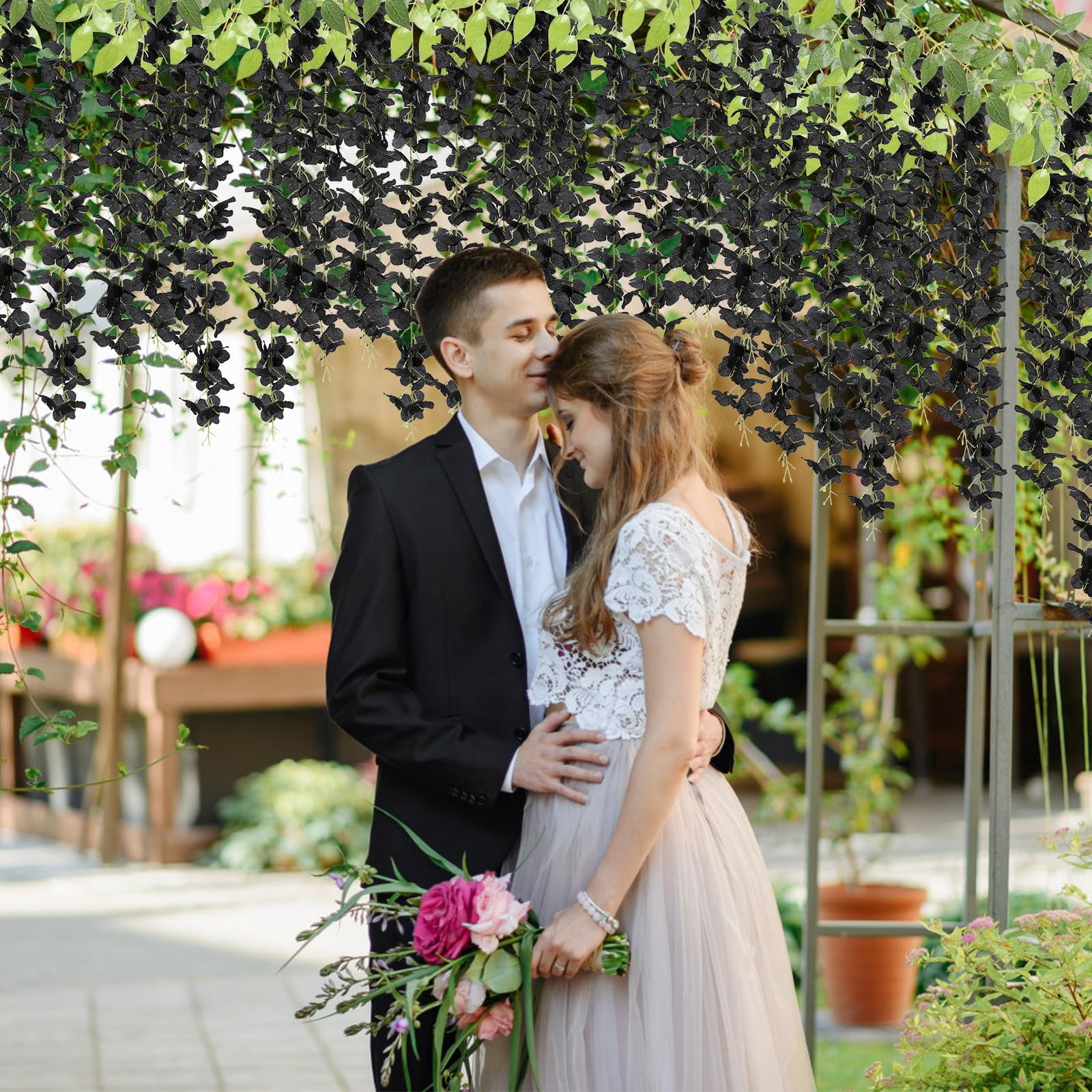 24 Pack Artificial Fake Wisteria Vine Ratta Hanging Garland Silk Flowers String Home Party Wedding Decor
