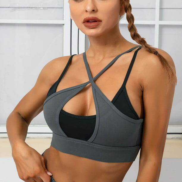 Compression Sports Bra Supportive Tank Sporty Sports Bras Workout for Women  Cotton Push Up for Large Bust Gym Sexy Black : : Clothing, Shoes &  Accessories
