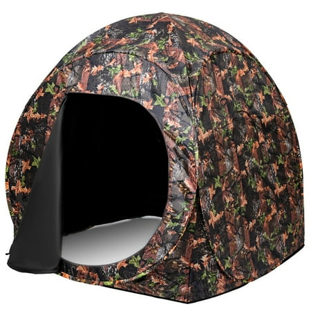 LYYHTY Portable Hunting Blind – 150D Oxford Camo Blind with Shoot-Through Mesh 2-3 Person Capacity Includes Storage Bag