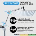thumbnail image 3 of PALAS Rainfall Shower Head/Handheld Showerheads Combo, High Pressure Shower Head with Filter, Reinforced 60" Hose/Holder,Extension Arm Height/Angle Adjustable, Anti-Clog Nozzle (Chrome-8 Inches), 3 of 7