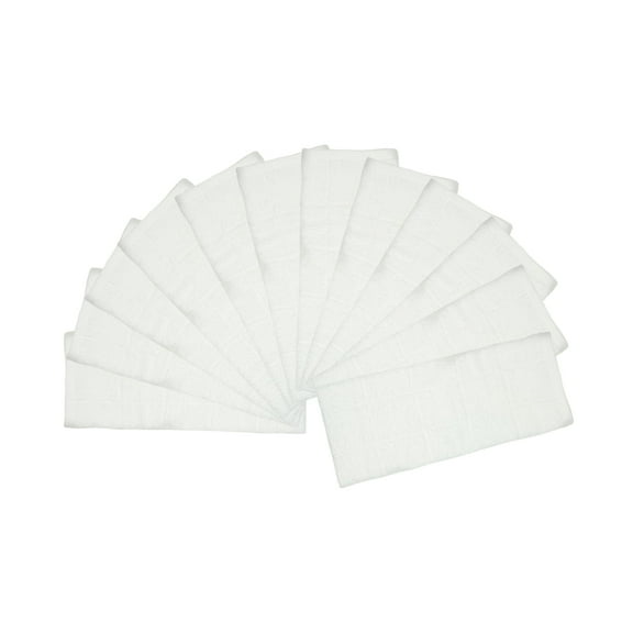 Arkwright Cooks Linen Kitchen Towels, 12 Count, White Windowpane, 100% Cotton