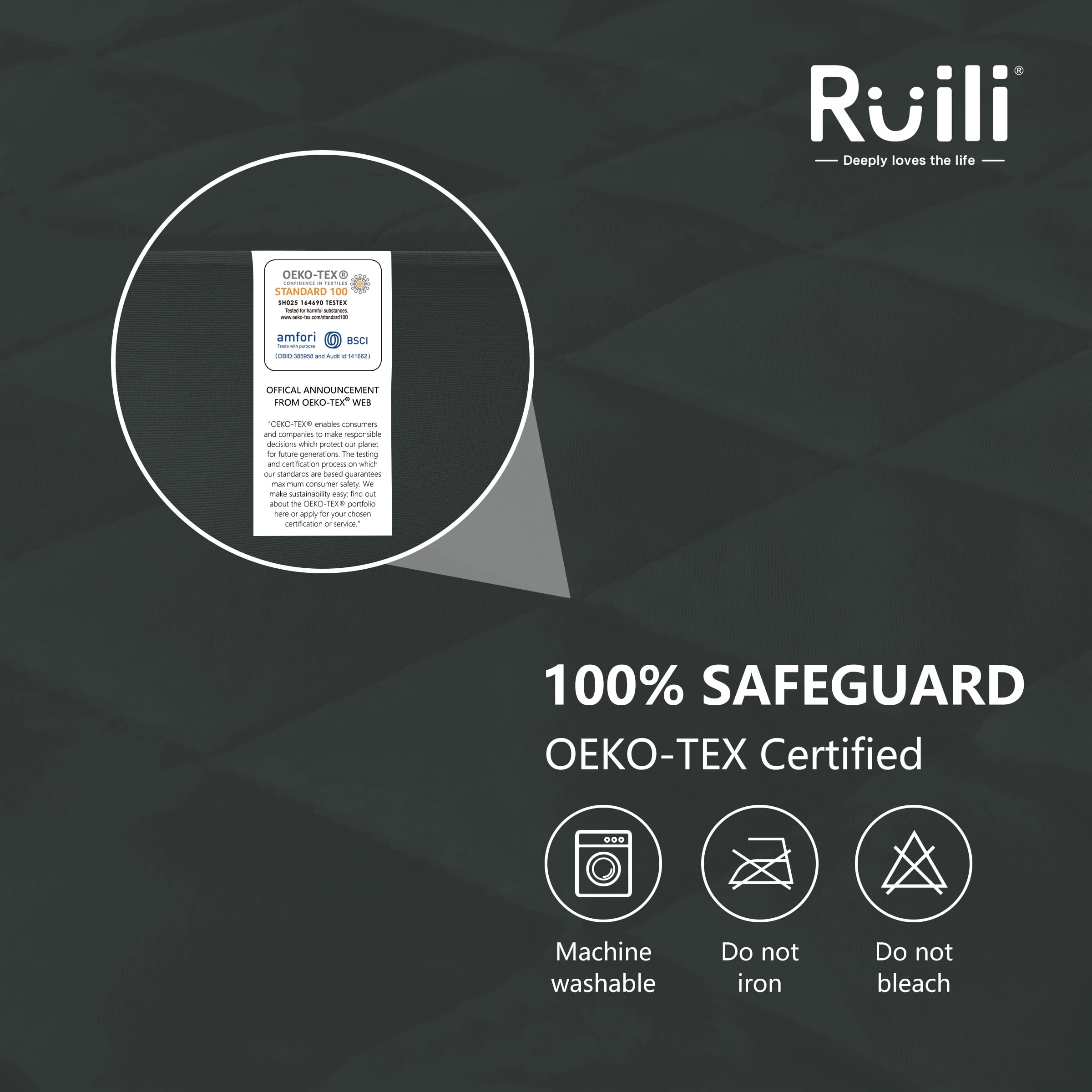Ruili Full Size Quilted Fitted Mattress Pad, Waterproof Breathable Soft Mattress Protector, Deep Pocket Fitted Style Bed Cover, Vinyl-Free(Full, Gray)