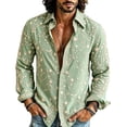 thumbnail image 2 of Fsmtpdam Mens Hawaiian Shirt Floral Button Down Collared Casual Long Sleeve Printed Boho Tops Vintage Relaxed Fit Lightweight Summer Beach Vacation Shirts, 2 of 5