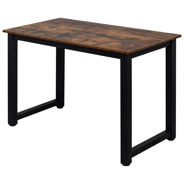 Retro Wood Study Desk for Home Office - Space Saving 43" Compact Writing Table, Solid Wood Construction with Smooth Finish