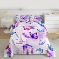 thumbnail image 2 of Homewish Teens Female Women Flying Gradient Butterflies Full Size Comforter Sets 3-Piece,Chic Purple Floral Flowers Bedding Comforter Set,Spring Garden Lightweight Bedding Sets, 2 of 8
