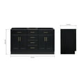 thumbnail image 2 of Ariel Hepburn 60 In. Double Sink Base Cabinet In Black, 2 of 9