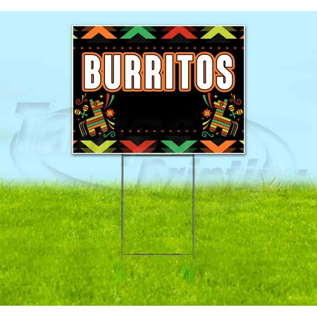Fiesta Burritos (18" x 24") Yard Sign, Includes Metal Step Stake