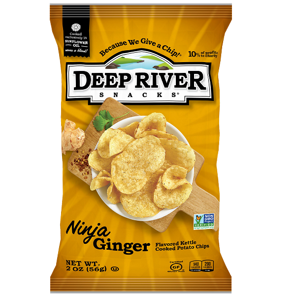 Deep River Snacks Ninja Ginger Kettle Chips, 2oz, 24 Ct