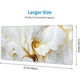thumbnail image 3 of White Gold Flower Marble Extended Big Mouse Pad Large,XL Gaming Mouse Pad Desk Pad,31.5x11.8inch Long Computer Keyboard Mouse Mat Mousepad with 3mm Non-Slip Base and Stitched Edge for Home Office Work, 3 of 6