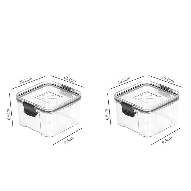 2 piezas de tarro hermético de plástico para almacenamiento de alimentos integrales, para cocina, aperitivos, frigorífico, 460 ml