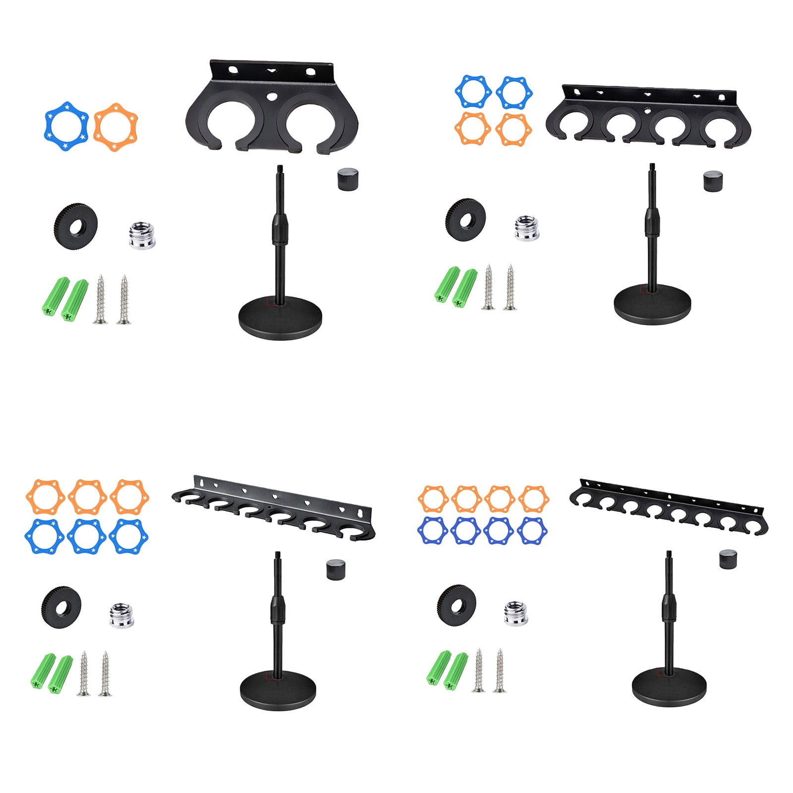 Metal Microphone Holder Compatible Various Microphones Includes Desktop Stand and Storage Tray Durability
