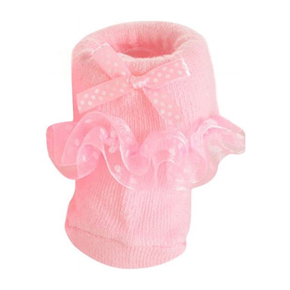 1PC Infant Newborn Toddler Baby Girls Sock， Children Princess Bowknot Lace Flowers Short Socks Cotton Ruffle Frilly Trim Ankle Socks