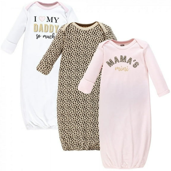 Hudson Baby Infant Girl Cotton Gowns, Leopard Mamas Mini, Preemie/Newborn